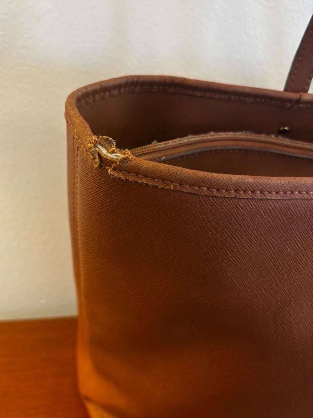 Michael Kors Jet Set Saffiano Leather Tote Brown MK Bag